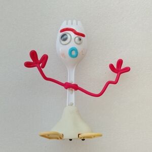Pixar Forky Toy Story Fork Character Figurine — White with Red Accents